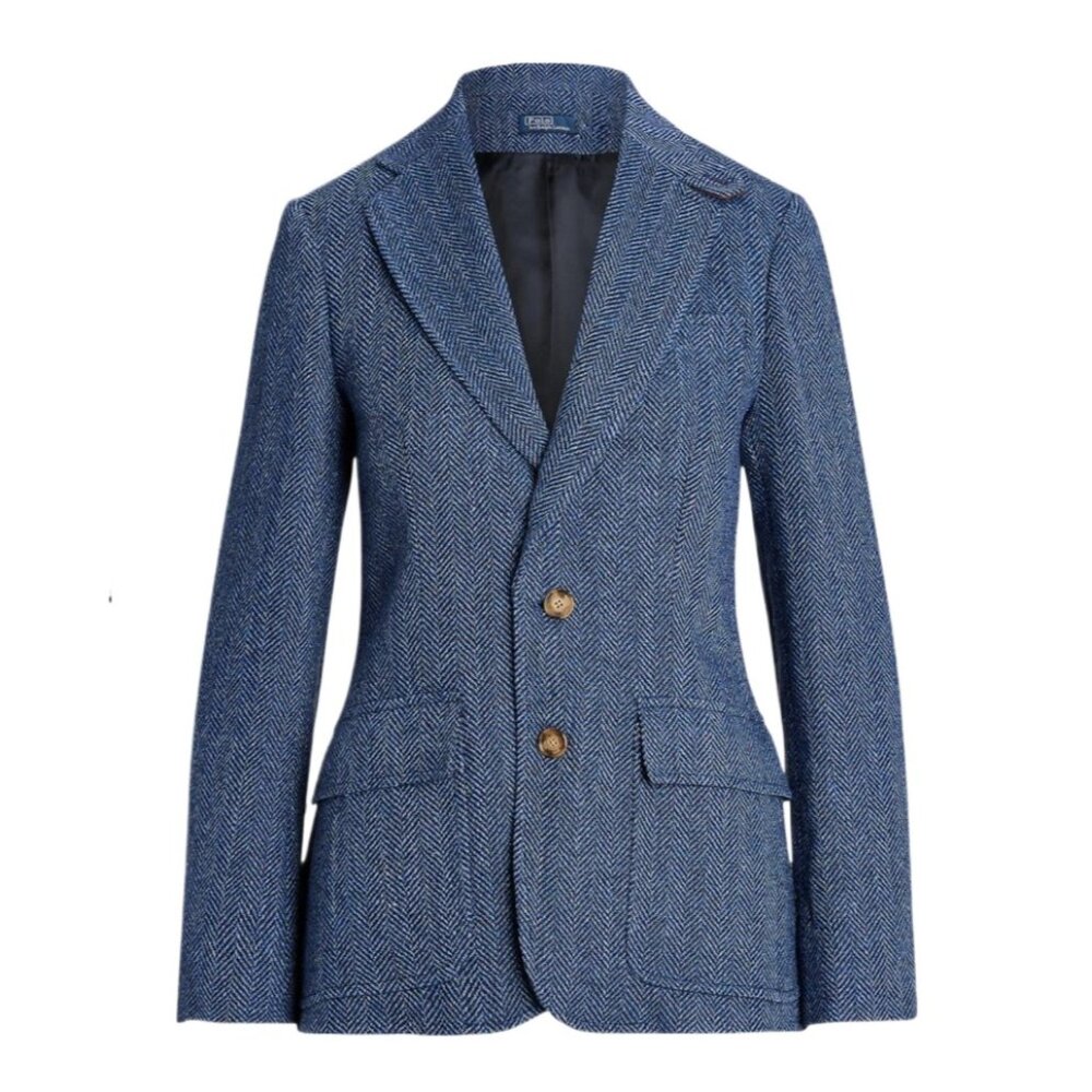 POLO Ralph Lauren Herringbone Linen-Silk-Wool Blazer Size 2 NWT